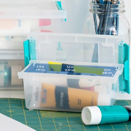 IRIS USA Storage Bins with Lids |Made in USA| 1 Qt - (6-Pack) - Clear