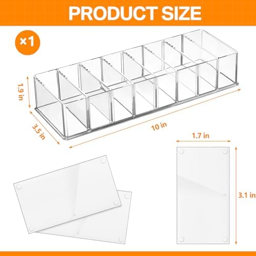 1 Pcs Uanse Acrylic Makeup Compact Organizer Detachable Clear Organizer