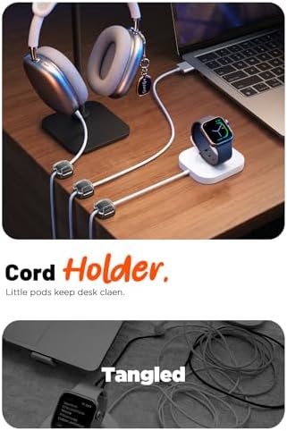 Cable Clips,8 Pack Cord Holder Cord Organizer [1s Lock & Strongest Adhesive] Spring Cord Clips Phone Charger Wire Desk C