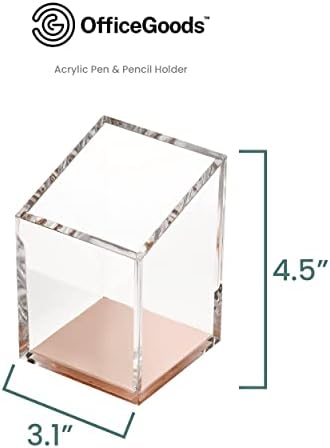OfficeGoods Acrylic Pen and Pencil Holder, Rose Gold