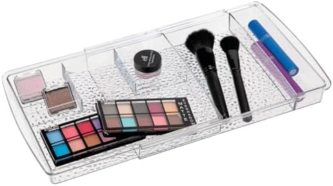 mDesign Expandable Makeup Organizer for Bathroom Drawers, Vanities, Countertops: Organize Makeup Brushes, Eyeshadow Pale
