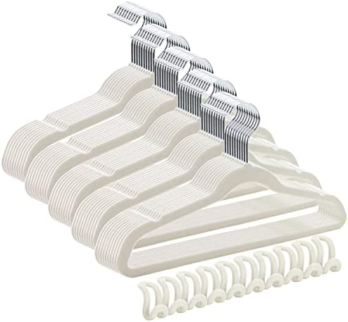 50+10 Pack Non-Slip Velvet Hangers Suit Clothes Hanger Space Saving Hangers 15~20LBS Heavy Duty 17.5"