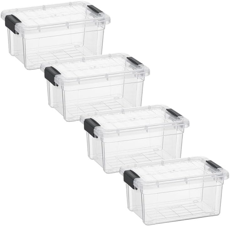 Superio 3.4 Quart Clear Plastic Storage Boxes with Lids, Stackable Organizer Containers, BPA-Free Storage Bins for Home,