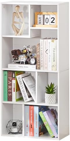 VECELO Cubby Storage Organizer Bookcase, Open Cube Display Shelf Cabinet, Freestanding Multicompartment Bookshelf for De