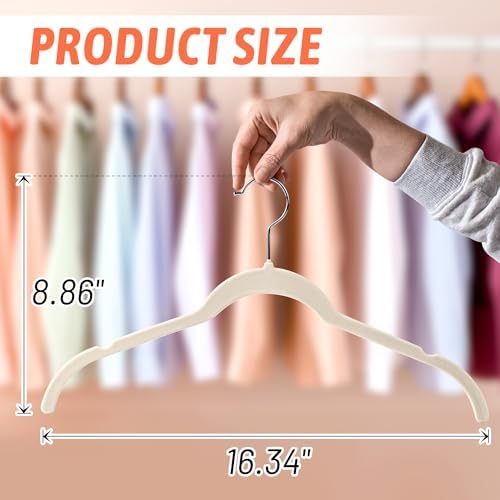 Sishynio Velvet Hangers 30 Pack, Non-Slip Slim Felt Hangers Multicolor