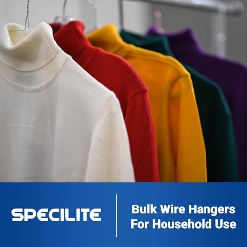 SPECILITE Wire Metal Clothes Hangers Bulk 150 Pack, Ultra Thin, Silver