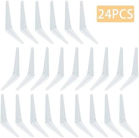 24Pcs 6 x 5 Inch White Shelf Brackets, L Brackets