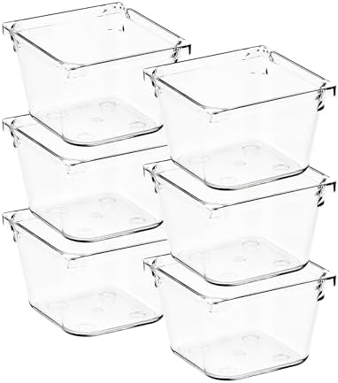 6 Pack Drawer Organizers, 3"X 3" Clear Acrylic Storage Bins