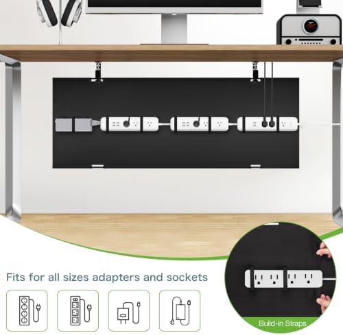 KEEGH Under Desk Cable Management Tray, 40 inch No Drill Cord Organizer