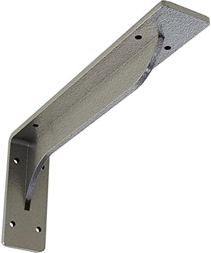 Ekena Millwork BKTM02X12X05EBHSV Steel Bracket Embrey, 2"W x 12"D x 5 1/4"H, Hammered Silver