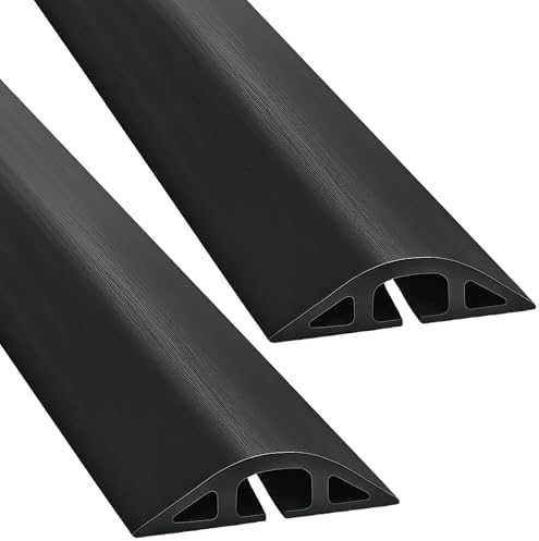 Electriduct D-2 Rubber Duct Cord Cover - Pack of 2X 36 Inch (3 Feet) Pieces = 6 Feet Black Floor Cable Protector