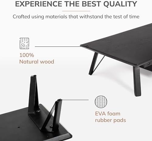 Anji Mountain Monitor Stand for Desk - Desktop Organizer & Laptop Riser, Ergonomic Monitor Riser, Space-Saving, Durable,