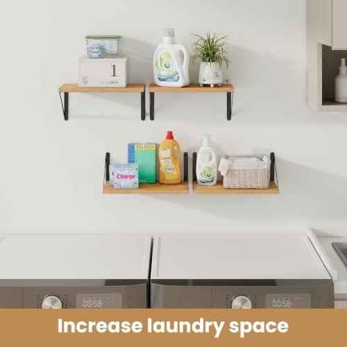 Heimlove Floating Book Shelves for Wall,15.75Inches Long Wall Mounted Bookshelves,Heavy Duty Bracket Shelves for Living 