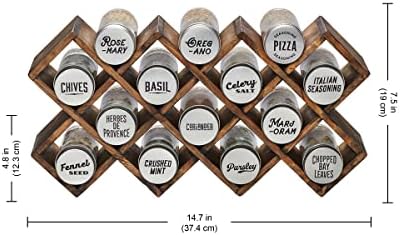 Kamenstein 10 Jar Criss-Cross 2-in-1 Spice Organizer for Countertop or Wall with Spices Included, FREE Spice Refills for