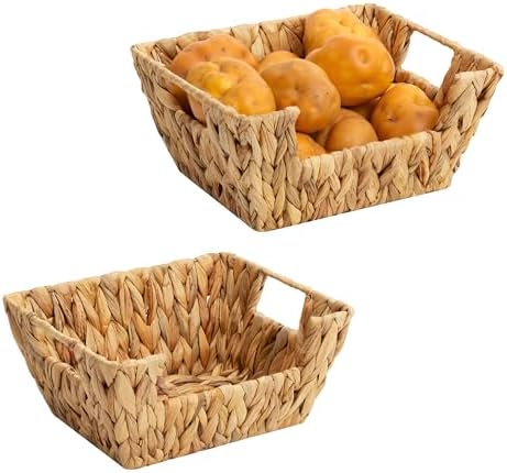 StorageWorks Wicker Storage Basket, Pantry Baskets, Water Hyacinth