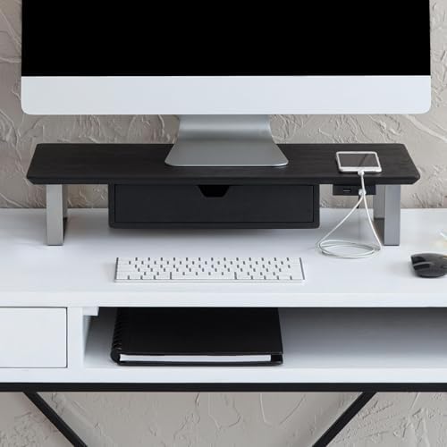 Anji Mountain Monitor Stand for Desk - Desktop Organizer & Laptop Riser, Ergonomic Monitor Riser, Space-Saving, Durable,