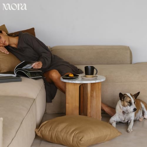 Mora Ceramic Decorative Tray - 9.4in Dish for Jewelry, Perfume, Makeup, Accessories, Candle, in the Bathroom Vanity, Bed