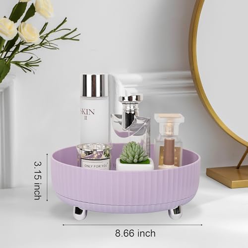 360 Rotating Makeup Perfume Organizer Skincare Tray, Small Purple