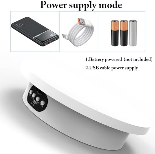 YVV Motorized Rotating Display Stand for Epoxy Glitter Tumbler, 360° Cup Turner Electric Turntable for Products Photogra