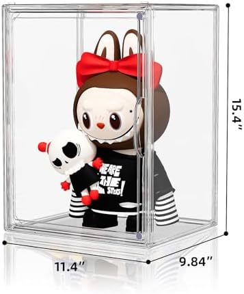HOYOJA Clear Acrylic Display Case, Super Large Stackable Storage Bins Magnetic Attraction Lids, Acrylic Box for Collecti