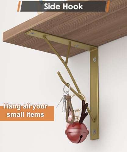 Mocomax 8 Inch Decorative Shelf Brackets, Heavy Duty Floating Shelves, Wall Mount Shelving Bracket, Hardware L Shape Tre