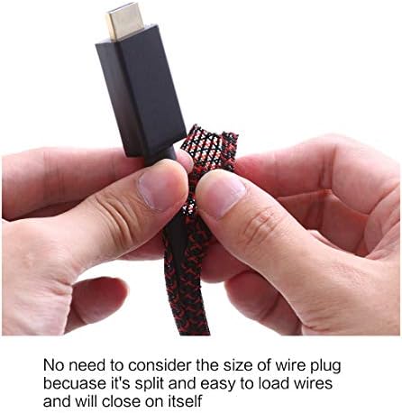 Alex Tech 25ft - 1/4 inch Cord Protector Wire Loom Tubing Cable Sleeve Split Sleeving for USB Cable Power Cord Audio Vid