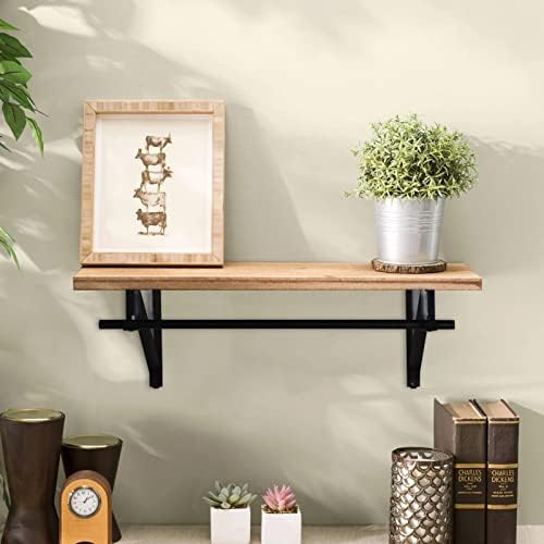 Closet Rod Brackets 11x9.5in, Closet Shelf Brackets 2 Pack, Black