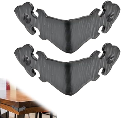 2 Pack - 1.75" Metal Corner Bracket for Furniture - Black - Handmade Decorative Corner Braces - Rustic Metal Brackets fo