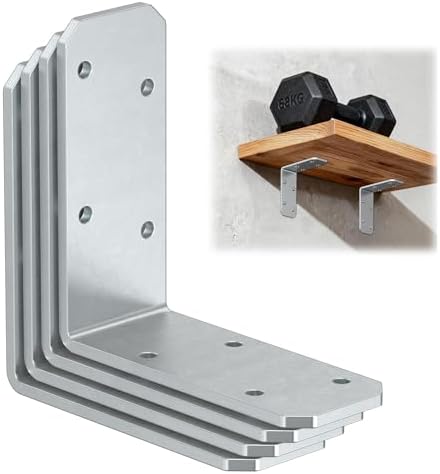 3"×3"×1.2" L Bracket for Wood, Angle Brace, Galvanized-4PCS