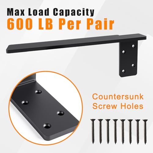 3 Pack 16" Free Hanging Side Wall Floating Shelf Bracket