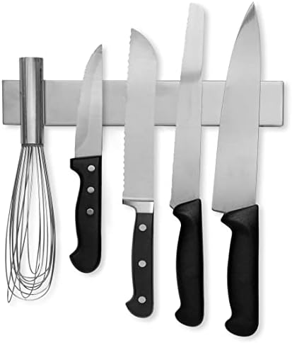 Modern Innovations 10 Inch Stainless Steel Magnetic Knife Bar with Multipurpose Use as Knife Holder, Knife Rack, Knife S