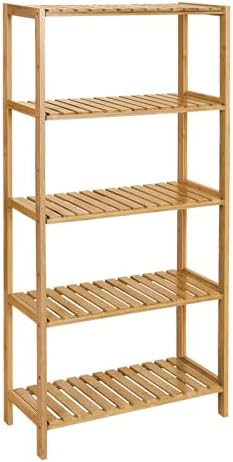 SONGMICS 5-Tier Bamboo Shelf, Freestanding Bathroom Storage Rack