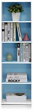 Furinno LUDER Book Shelf, 5-Tier Bookshelf, Bookcase with Open Shelves, 9.4 x 15.8 x 52, Easy Assembly, for Living Room,