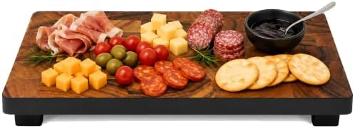 Woodard & Charles Raised Acacia Wood Serving Tray, 16" x 8" x 1.75", 4 Pack