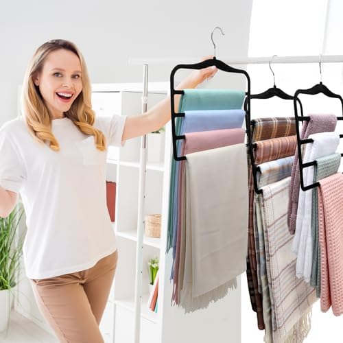 Closet Organizers and Storage, 2 Pack Pants-Hanger-Space-Saving