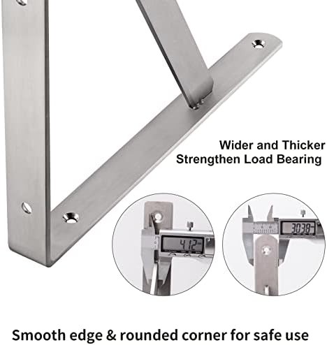 YUMORE 18 Inch Shelf Bracket, Heavy Duty L Bracket, 2 Pack