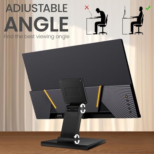 Jakeko Lay Flat Low Profile Monitor Stand - for 14-24" Screens Ergonomic Adjustable Desktop Mount with 100x100mm Compati