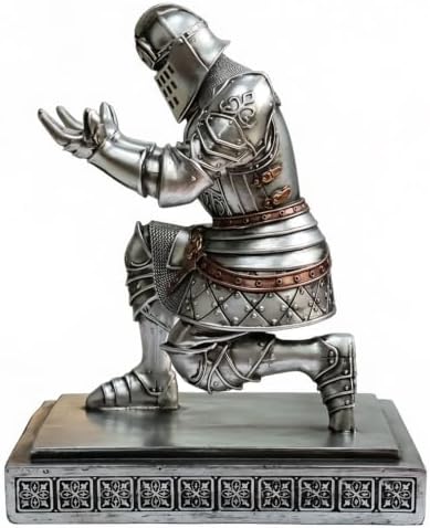 King's Guard Knight Pen Holder with a Letter Opener Desk Organizers Silver