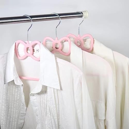 Velvet Hangers 20 Pack, 16" Non Slip Adult Hangers, 360 Degree Swivel-Hook, Ultra Slim Clothes Felt Hanger Space Saving, Durable & Cute for Coats, Jacket, Shirts, Dress (Plastics, Bow)