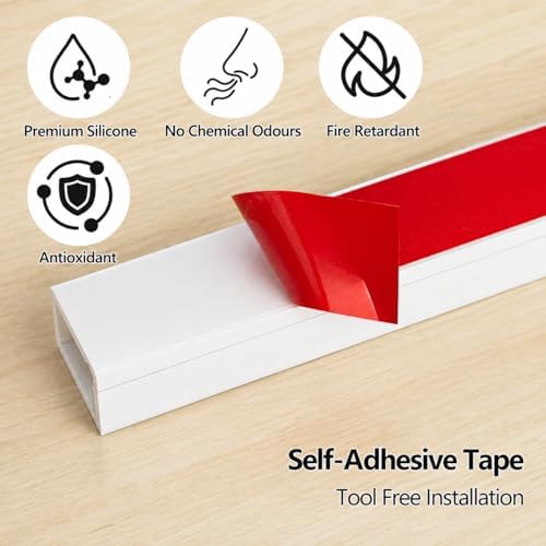 39" Silicone Cord Hider for Wall, Cable Raceway to Hide TV Wires & Cords