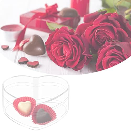 Acrylic Boxes Clear Acrylic Box with Lids Heart-shaped Crystal Cube Jewelry Display Storage Box for Wedding Party Favor
