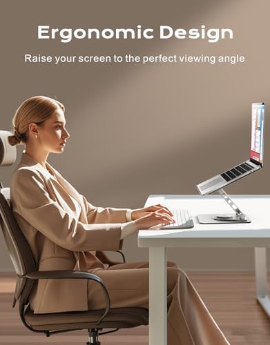 RIWUCT 360° Rotatable Laptop Stand for Desk Adjustable Height