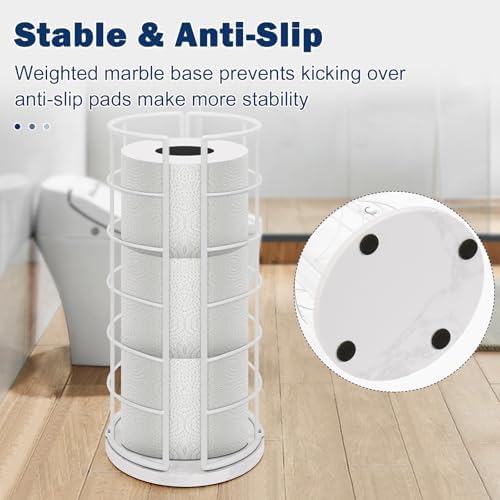 NearMoon Toilet Paper Organizer Stand, Free Standing 3 Rolls Tissue Storage, Metal Bathroom Accessory, Rustproof Toilet 