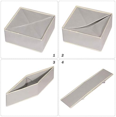 DIOMMELL Foldable Cloth Storage Box Closet Dresser Drawer Organizer Fabric Baskets Bins Containers Divider for Clothes Underwear Bras Socks Clothing,Set of 9 Grey 900