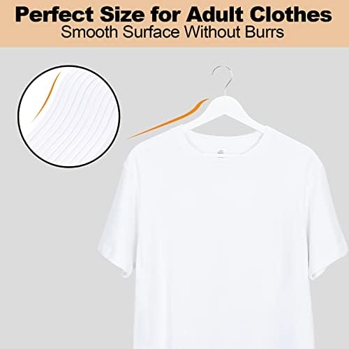 Wooden Hangers 20 Pack, Wood Hangers with Extra Smooth Finish, Precisely Cut Notches & Chrome Swivel Hook, Wooden Clothes Hangers for Shirt Coat Jacket Dress, White