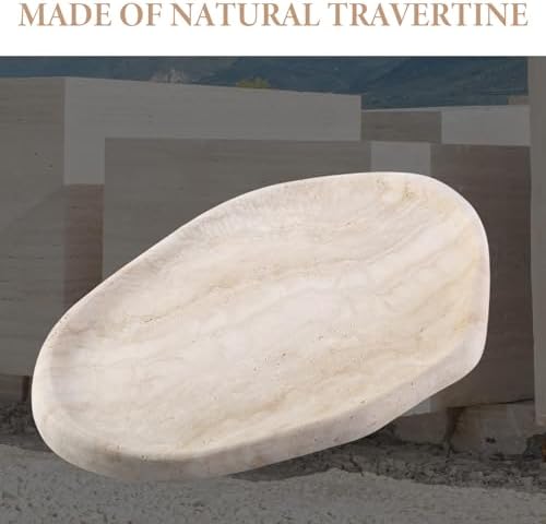 Koville Luxurious Natural Marble Vanity Tray, Cloud Shape Serving Stone Key Tray for Home Decor, 10" x 7" Marble Storage