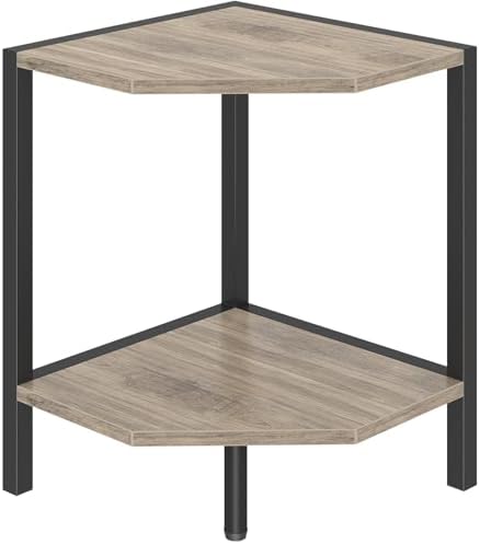 Creso hom Corner Shelf Stand, 2 Tier Industrial Corner Bookshelf