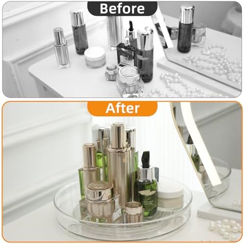 Clear Lazy Susan Organizer, 11 Inch Lazy Susan Turntable for Cabinet, Refrigerator, Pantry Organization and Storage for 