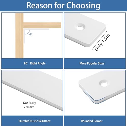 Shelf Brackets 8 inch, Heavy Duty Shelf Bracket 6 Pack L Brackets White Metal Wall Bracket for Shelves Support Bracket w