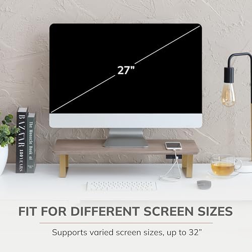 Anji Mountain Monitor Stand for Desk - Desktop Organizer & Laptop Riser, Ergonomic Monitor Riser, Space-Saving, Durable,